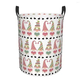 Laundry Bags Pastel Pink Green Gnome Trio Hamper Large Storage Basket Kids Nursery Toy Organiser