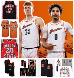 Chol Marial Christian Wright 2024 Oregon State Basketball Jersey J.Pope Tyler Bilodeau Dexter Akanno Justin Rochelin Oregon State Beavers Jerseys