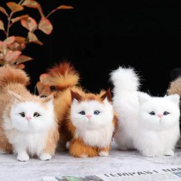 Sculptures Simulation Cat Ornament Furs Squatting Model Home Dollhouse Decoration Animal World With Static Action Figures Gift For Kid