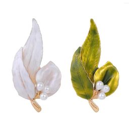 Pins Brooches Leaf Brooch Pin Anniversary Fashion Decor Gift Women Lapel For Tie Dress Shirts Career Suit Tuxedo Drop Delivery Jewelry Otqdx