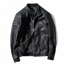 Jaqueta casual masculina slim-fit motocicleta jaqueta masculina de couro pu jaqueta de couro coreano versi casaco 23oi #