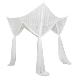 Fine Mesh 4 Corner Post Bed Canopy Hanging Bed Curtain Drape 210x190x240cm 240315