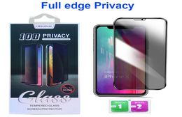 Edge Privacy Full Cover Tempered Glass For iPhone 12 Mini 11 Pro Max XS XR 7 8 Plus XS X 7 8 Plus 6 6s AntiSpy Screen Protector2254353