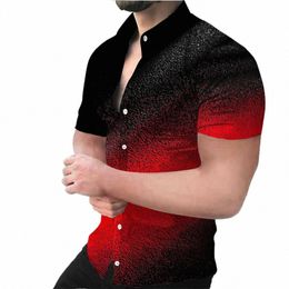 high Quality Men's Clothing 2022 New Men's Casual Shirts Digital Printing Chemise Streetwear Cardigan Short Sleeve Dr Shirt U19Q#