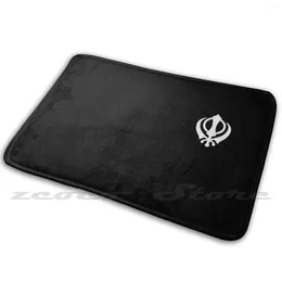 Carpets Khanda Sikh Symbol Sikhism Carpet Water Absorb Non-Slip Door Mat Chakkar Religion Religious