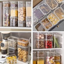 Storage Bottles Food Box Capacity Sealed Jar Set For Kitchen Transparent Dustproof Moisture-proof Containers Cereals