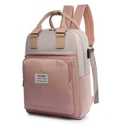 Laptop Cases Backpack Large Capacity Bag 13.3 14 15.6 inch Fashion Women Canvas Rucksack Vintage Travel Bags with USB Charging Port 24328