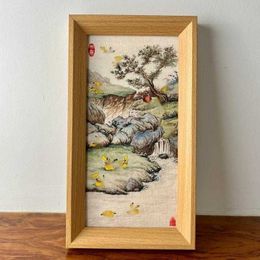 Chinese wind elf a family of landscape painting tabletop table solid wood photo frame creative peripheral animation 2024 new model 24032818