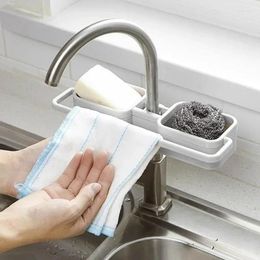 Kitchen Storage Household Creative Solid Color Sink Shelf Faucet Drain Dishcloth Basket Hanging Convenience Small Tools