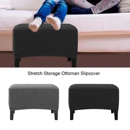 Chair Covers Ottoman Slipcover Protector Square Elastic Foot Stool Sofa Protective Non Slip Stretch Washable Furniture Cover