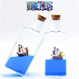 Miniatures 3D One Piece Cruise Ship Fluid Drift Bottle Sunny Ship Going Merry Boat Floating Boat Ornament Decompression Toy Home Decor