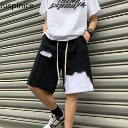 Men's Shorts Summer Buttoned Splicing Niche Irregular Large Size Outer Loose Casual High Street Five-point Pants Male Clothes