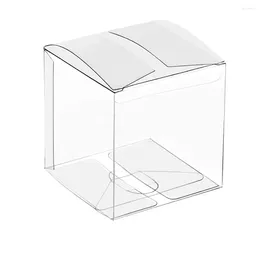 Gift Wrap 50Pcs Clear Plastic Boxes For Gifts Pvc Packing Box Packaging Transparent Candy Wedding Party Favors