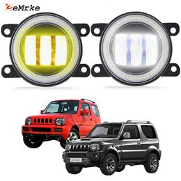 EEMRKE Led Fog Light Assembly 30W/ 40W for Suzuki Jimny SN FJ JB43 2005-2018 with Clear Lens Angel Eyes DRL Daytime Running Lights 12V PTF Car Accessories