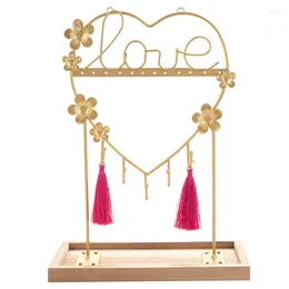 Jewellery Pouches Organiser Stand Holder With Wood Base For Necklace Bracelets Earrings Ring