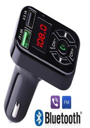 FM Adapter A9 Bluetooth Car Charger FM Transmitter with Dual USB Adapter Hand MP3 Player Support TF Card for Phone Universal6746782