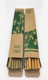 Bamboo Straws 12pcsset 195cm Bamboo Drinking Straw Reusable Eco Friendly Handcrafted Natural Baby Feeding Straws OOA68774745100