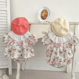 Clothing Sets Korean Summer Baby Girl Set Lace Collar Short Sleeve BuShorts Floral And Romper Family Sister Outfit