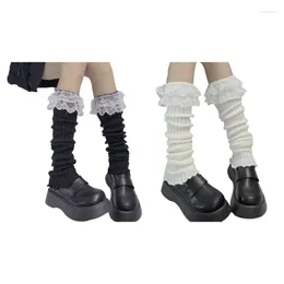 Women Socks 2024 Ladies Girls Teen 80's Dance Plain Ribbed Leg Warmer Party Black/White