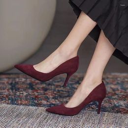 Dress Shoes PU Shallow High Heelslip-on Fashion Women's On Sale 2024 Brand Thin Heels Pointed Toe Party Pumps Salto Alto