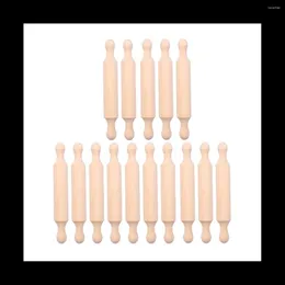 Baking Moulds 7In Wooden Mini Rolling Pin Long Kitchen Small Dough For Children Fondant Pastry Pizza Crafting 15Pcs