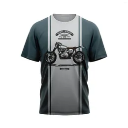 Men's T Shirts T-shirt 3D Printing Mechanical Off-road Motorcycle Pattern ONeck Shirt Loose Short Sleeve Street Fashion Oversized Top