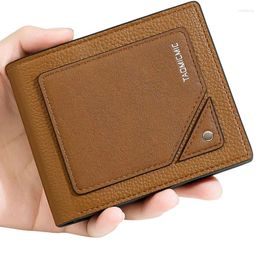 Storage Bags Multifunctional Foldable Multicard Holder Short PU Leather ID Folder Package Business Purse Durable Convenient Male Wallet