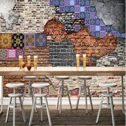 Wallpapers Milofi Custom Do Not 3D Brick Wall Art Nostalgic Retro Large TV Background Wallpaper Mural