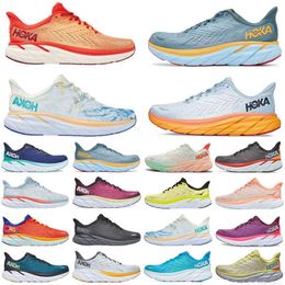 Cliftoon 9 8 hokkas Running Shoes Boondi 8 White Black Coastal Sky Vibrant Orange Shifting Sand Airy Pink oon Cloud Sneakers Women Men Outdoor Jogging Trainers