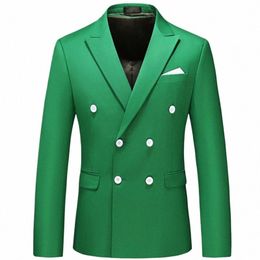 plus Size 6XL-M Mens Double Breasted Blazer Classic New Solid Slim Fit Suit Jacket Formal Office Busin Wedding Casual Blazers x8Cc#