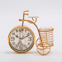 Table Clocks Iron Art Decoration Clock For Porch Bedroom Silent Bedside Creative Small Desk