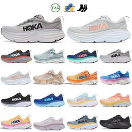 hokka Boondi 8 Sneaker Cliftoon 9 Running Shoes Athletic Runner hokkas Triple Black White Coastal Sky Shifting Sand Bellwether Blue outdoor mens trainer