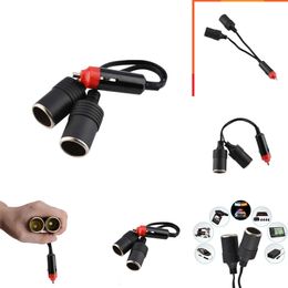 Upgrade New 12V-24V Dual Port Car Cigarette Lighter Power Charger Splitter Socket Connector Adapter Gadget