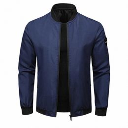 men Coat Versatile Men's Stand Collar Cardigan Stylish Zipper Closure Soft Breathable Spring/fall Jacket with Pockets Full Zip F4Bu#