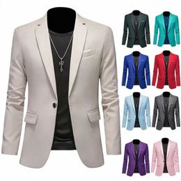boutique Fi Solid Color High-end Brand Casual Busin Men's Blazer Groom Wedding Gown Blazers for Men Suit Tops Jacke Coat J9gB#