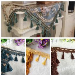 Accessories 12Yard / Lot Lace Tassel Pearl Lobbing Fringe Applique Ball Curtain Sofa Tablecloth Accessories Lace Trim Diy Decoration Fabric