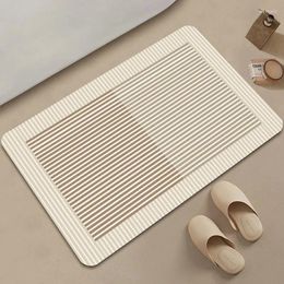 Bath Mats Bathroom Non-slip Mat Minimalist Style Household Water-absorbent Floor Simple Lines Tech Fabric Easy To Dry Foot