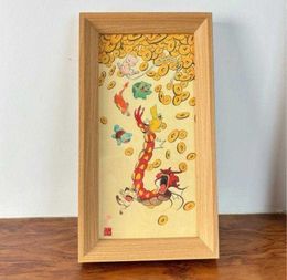 Chinese wind elf a family of landscape painting tabletop table solid wood photo frame creative peripheral animation 2024 new model 24032816