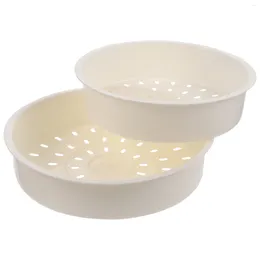 Double Boilers 2Pcs Steamer Basket Practical Plastic Food Kitchen Steam Supply