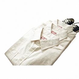 salsa Zhan Mans Camicie Vintage punti colorati Camicie da lavoro manica Lg per uomo Pure Cott Camicie Chambray primaverili e autunnali h9pD #