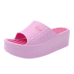 Slippers Thick bottomed fashionable womens slide platform wedge-shaped high heel solid leisure indoor and outdoor swimming pool beach bathroom H240328Y05J