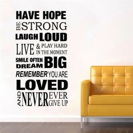 Stickers 57x107cm Quotes Have hope be strong vinyl Wall Stickers Home Decoration Quotes sayings Decals Removable Wall decals BF10