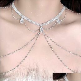 Pendant Necklaces European And American Light Luxury Dress Accessories Tassel Shoder Chains Fashionable Versatile Body Niche High-End Otzia