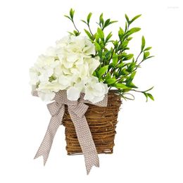 Decorative Flowers Elegant Wall Hangings Wreath Fake Basket Decorations Perfect For Everyday Use Garden Decors