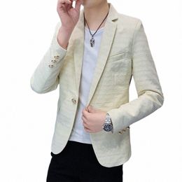 boutique Men Fi Gentleman Slim Casual British Style Solid Color Elegant Korean Versi Trend Slim Wedding Host Blazer k0Kj#