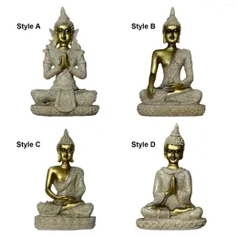 Decorative Figurines Thai Buddha Figurine Sitting Statues Resin Statue For Bedroom Home Office Shelf Table Decoration
