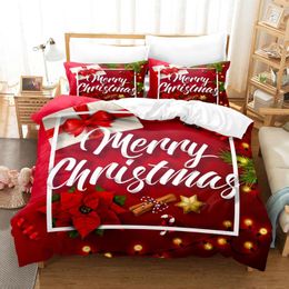 Bedding Sets Christmas 3D Digital Printing Three Piece Quilt Cover Sheet Set