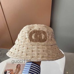 Womens Designer Knitted Bucket Hat Fashion Sun Fisher for Men Woman Luxurys Beach Hats Bonnet Beanies Straw Baseball Cap 2302084bf GNNE GUOR