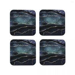 Table Mats Glamour Night Black Milky Way Faux Marble Galaxy Coasters Kitchen Placemats Cup Coffee For Decor Home Tableware Pads