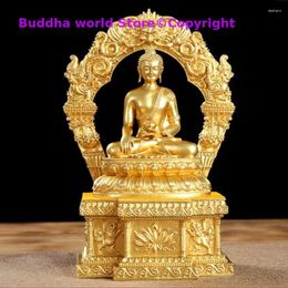 Decorative Figurines Wholesale Buddha Sakyamuni Omnipotent Tathagata Statue Temple Altar Worship Copper Mandala Safe Health Good Luck